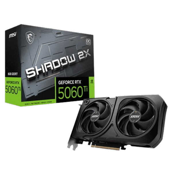 MSI GEFORCE RTX 5060 TI SHADOW 2X OC 8GB GDDR7X GRAPHICS CARD (SYSTEM ONLY)