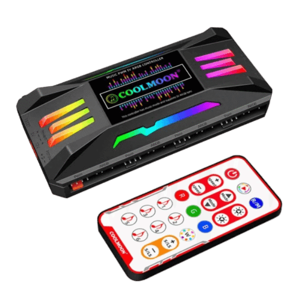COOLMOON PA1 PWM & RGB Black Controller With Remote And Music (3 PIN)