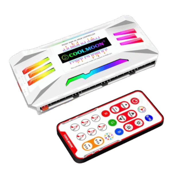COOLMOON PA1 PWM & RGB White Controller With Remote And Music (3 PIN)
