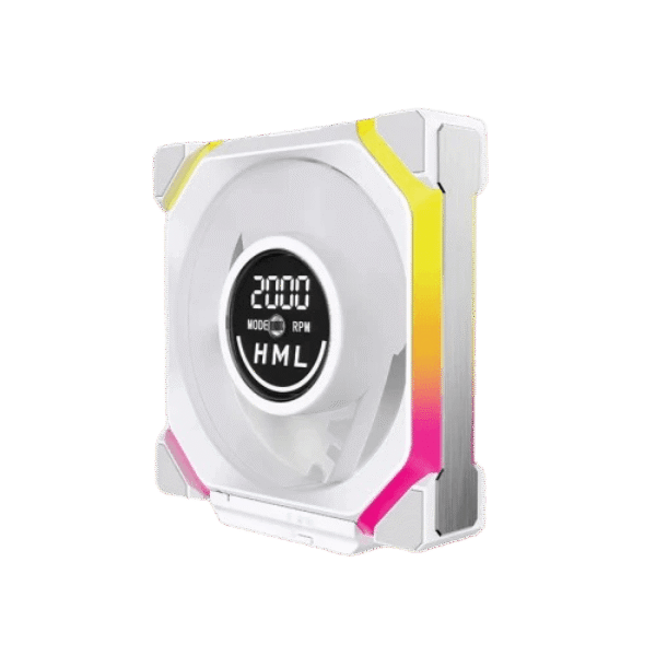 JUNGLE LEOPARD GALAXY-V2 ARGB PWM Case Fan 120mm With Speed Display (White)