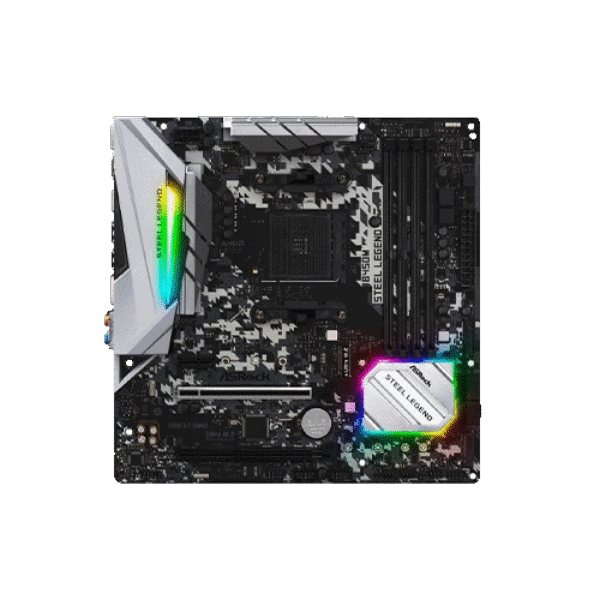 USED ASROCK STEEL LEGEND B450 4RAM SLOT GAMING MOTHERBOARD