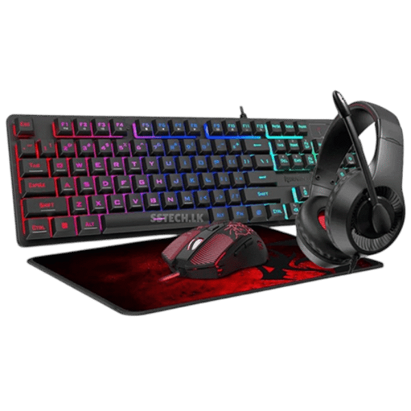 REDRAGON - S107P-BA WIRED 4-IN-1 GAMING KEYBOARD & MOUSE HEADSET & MOUSE COMBO