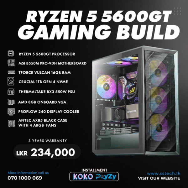 RYZEN 5 5600GT PC BUILD WITH ONBOARD VGA