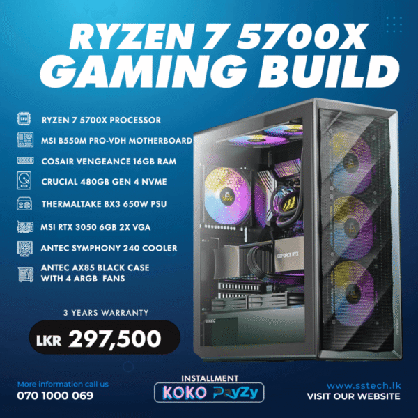 RYZEN 7 5700X PC BUILD WITH RTX 3060 6GB VGA