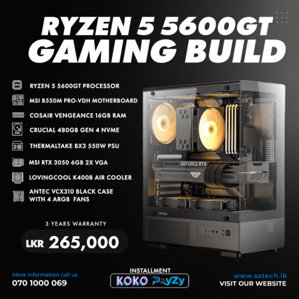 RYZEN 5 5600GT PC BUILD WITH RTX 3050 6GB VGA