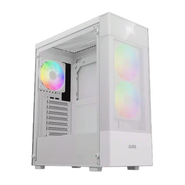GAMDIAS AURA GC5 ELITE WITH DIGITAL DISPLAY Argb mid-tower white case
